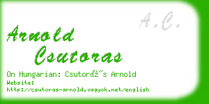 arnold csutoras business card